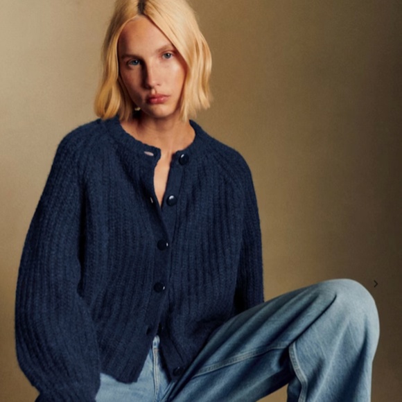 Sezane Sweaters - Suzanne Emile Cardigan - Navy, Size Small